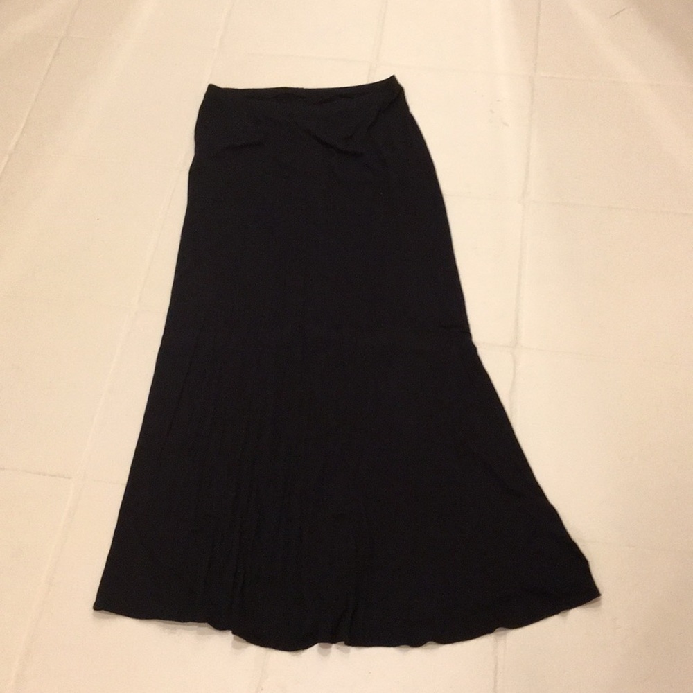 Tiered black maxi skirt